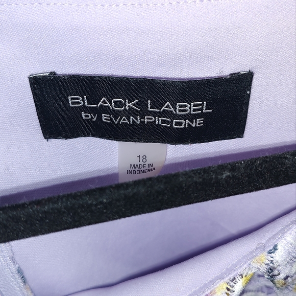 Black Label by Evan-Picone March Lilac Multi Sleeveless Shift Dress Size 18 - Picture 2 of 3